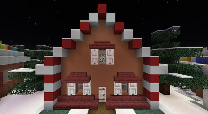 Multiple gingerbread houses with unique decorations